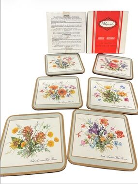 Vintage Pimpernel North American Wild Flowers Coasters - Set of Six